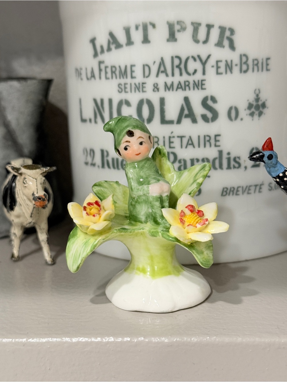 Vintage Napcoware Bone China Elf Pixie from "Flower of the Month" - Picture 7 of 12